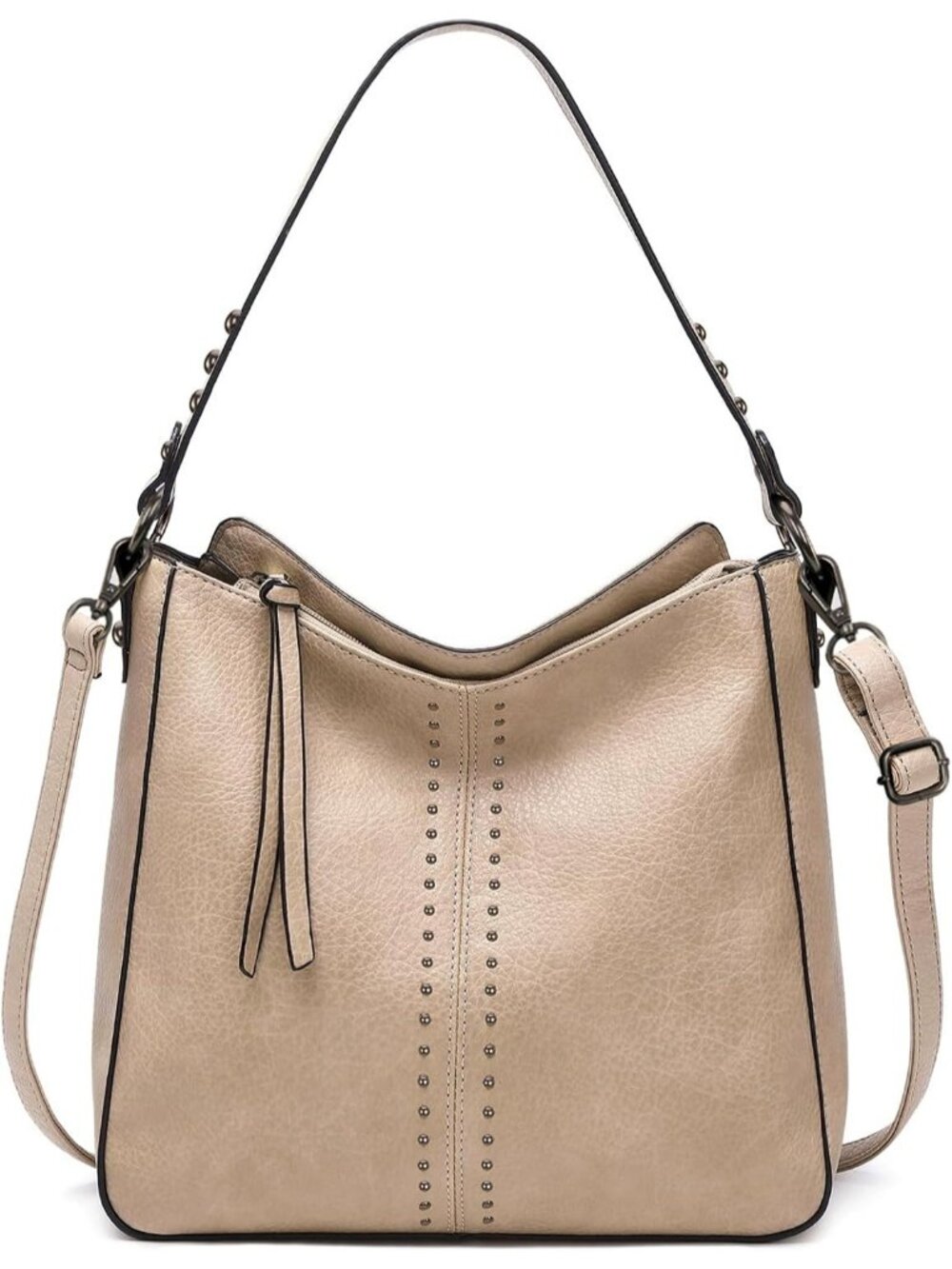 Women's Khaki Leather West Hobo Crossbody Leather Purse Ladies Shoulder Bag